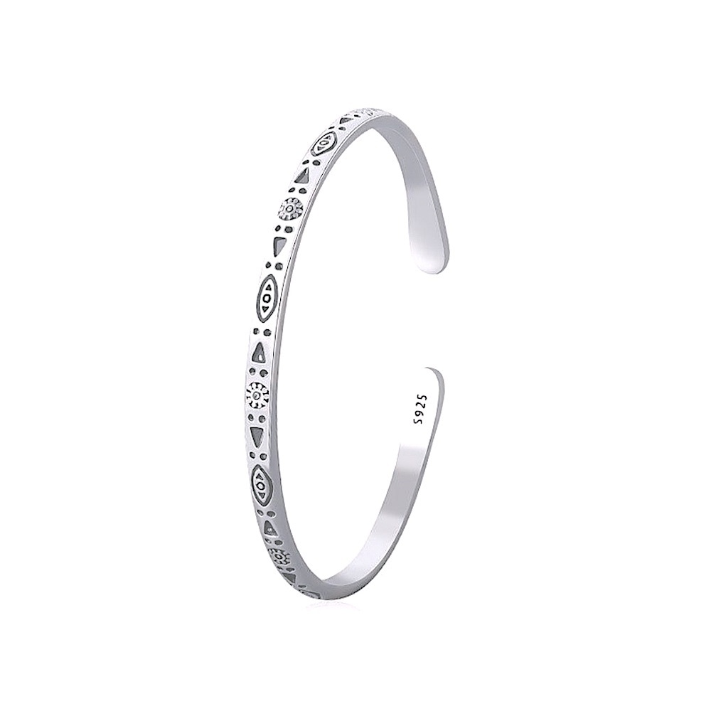 NEW Engraved 925 Sterling Silver Cuff‎ Bracelet, Adjustable